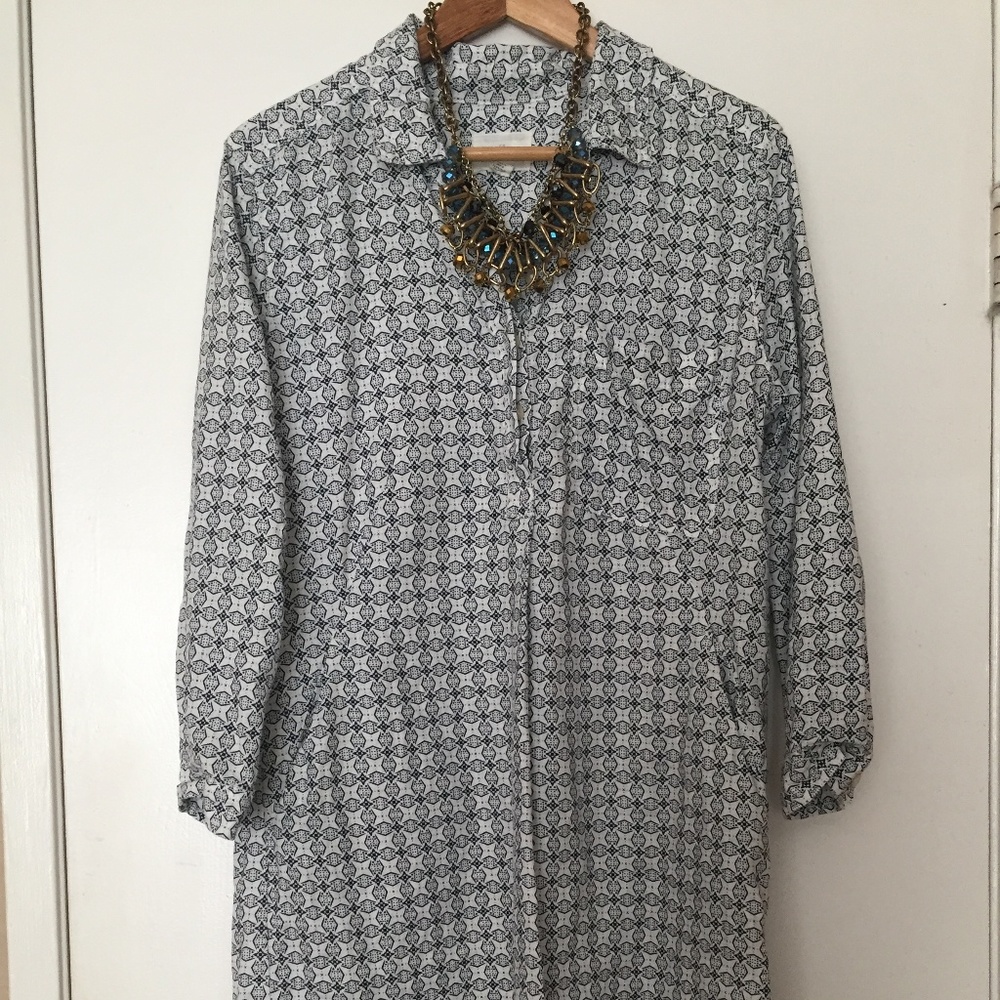 Caslon 100% Linen Sheath Shirt Dress